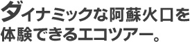 ダイナミックな阿蘇火口を体験できるツアー