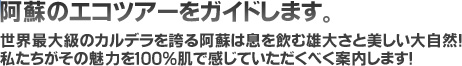 阿蘇のエコツアーをガイドします。