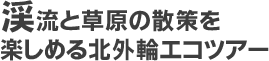 渓流と草原の散策を楽しめる北外輪エコツアー